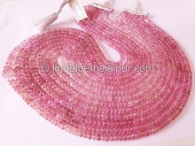 Baby Pink Tourmaline Smooth Roundelle Shape Beads