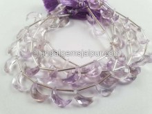 Pink Amethyst Faceted Moon Shape Beads