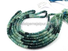 Grandidierite Shaded Faceted Roundelle Shape Beads