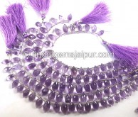 Pink Amethyst Faceted Dew Drops Beads