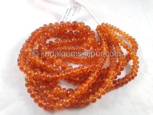 Mandarin Garnet Smooth Roundelle Shape Beads