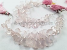 Rose Quartz Flat Table Cut Fancy Beads Rose Quartz Flat Table Cut Fancy Beads