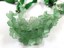 Green Strawberry Quartz Flat Table Cut Fancy Beads Green Strawberry Quartz Flat Table Cut Fancy Beads