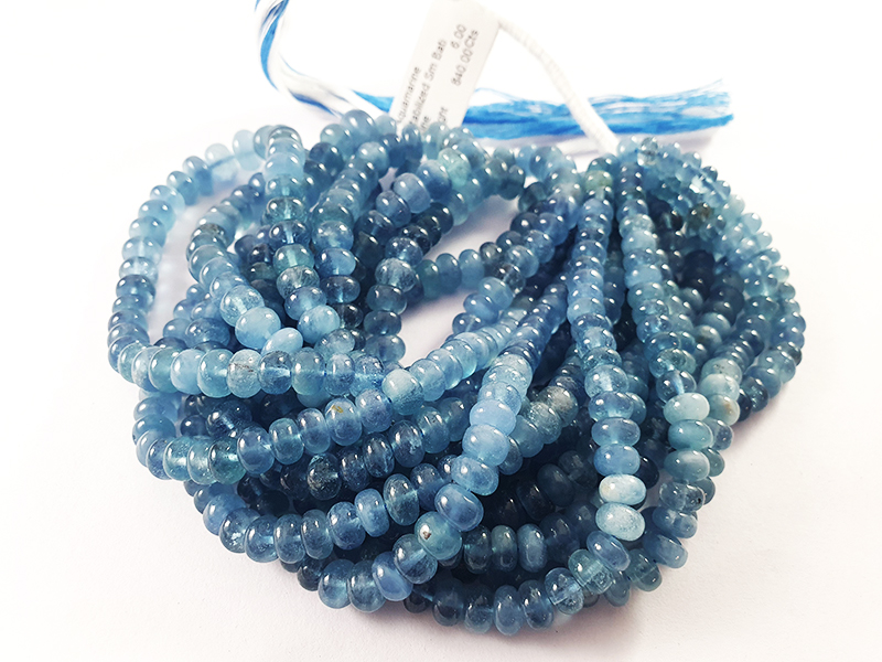 Order Santa Maria Aquamarine Stabilized Smooth Roundelle Shape Beads At
