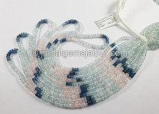 Multi Aquamarine Faceted Roundelle Shape Small Beads Multi Aquamarine Faceted Roundelle Shape Small Beads