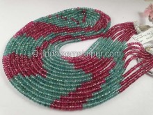 Blue Pink Tourmaline Faceted Roundelle Shape Beads