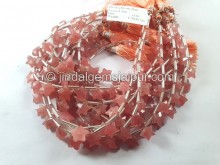 Rhodochrosite Faceted Star Beads