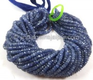 Blue Sapphire Faceted Roundelle Beads -- SPPH156 Blue Sapphire Faceted Roundelle Beads -- SPPH156