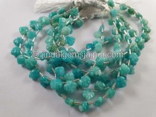 Amazonite Shaded Carved Maple Leaf Beads