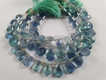 Greenish Blue Fluorite Faceted Pear Beads -- FLRT21