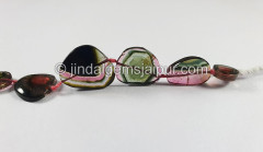 Watermelon Tourmaline Slices Shape Beads