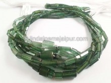 Bluish Green Tourmaline Pipe Shape Beads