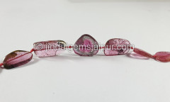 Watermelon Tourmaline Slices Shape Beads Watermelon Tourmaline Slices Shape Beads