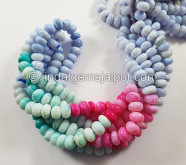 Multi Opal Smooth Roundelle Shape Beads