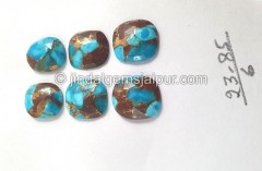 Copper Lava Mohave Turquoise Rose Cut Slices -- DETRQ248 Copper Lava Mohave Turquoise Rose Cut Slices -- DETRQ248