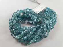Blue Zircon Faceted Oval Beads -- ZRCN46