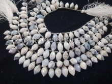 Dendritic opal faceted dew drops shape beads