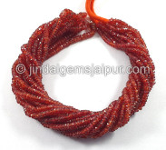 Red Sapphire Faceted Tyre Shape Beads