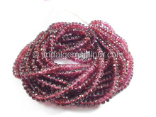 Rhodolite Garnet Faceted Roundelle Shape Beads