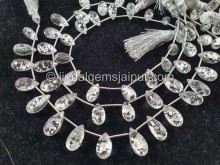 Silver Leaf Doublet Faceted Drops Beads -- DBLT3