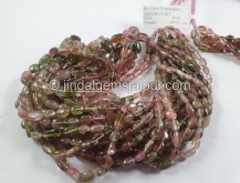 Bi Color Tourmaline Smooth Oval Beads