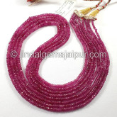 Ruby Mozambique Faceted Roundelle Shape Beads