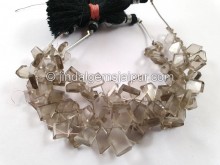 Smoky Quartz Flat Table Cut Fancy Beads