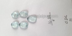 Milky Aquamarine Rose Cut Slices