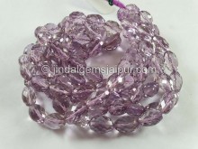 Pink Amethyst Faceted Barrel Beads