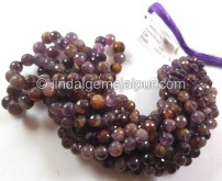 Amethyst Cacoxenite Faceted Round Beads -- AMCXT6