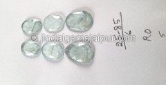 Milky Aquamarine Rose Cut Slices -- DEAQMA119 Milky Aquamarine Rose Cut Slices -- DEAQMA119