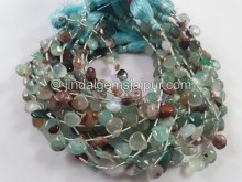 Aqua Chalcedony Smooth Heart Beads