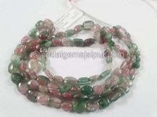 Watermelon Tourmaline Smooth Oval Beads