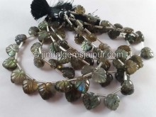 Labradorite Carved Maple Leaf Beads