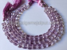 Pink Amethyst Faceted Cube Shape Beads