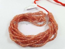 Orange Sapphire Faceted Roundelle Shape Beads