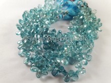Blue Zircon Smooth Pear Beads -- ZRCN48