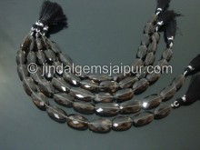 Smokey Faceted Long Oval