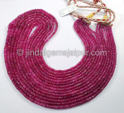 Ruby Mozambique Faceted Roundelle Shape Beads