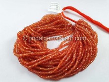 Orange Sapphire Faceted Roundelle Shape Beads