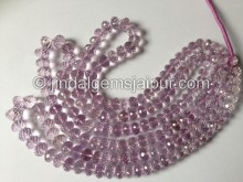 Pink Amethyst Concave Cut Roundelle Shape Beads