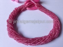 Pink Topaz Faceted Roundelle Shape Beads