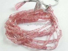 Baby Pink Tourmaline Step Cup Pipe Shape Beads