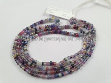 Multi Sapphire Smooth Roundelle Beads -- SPPH157 Multi Sapphire Smooth Roundelle Beads -- SPPH157