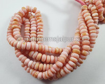 Pink Opal Smooth Roundelle Shape Beads