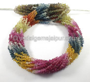 Multi Sapphire Faceted Drops Shape Beads