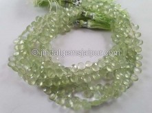 Prehnite Faceted Pear Shape Beads