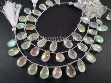 White Abalone Crystal Big Doublet Faceted Pear Beads -- DBLT27
