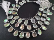 White Abalone Crystal Big Doublet Faceted Pear Beads