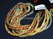 Orange Ethiopian Opal Faceted Roundelle Shape Beads